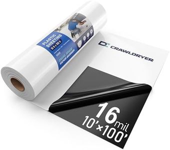 Crawl Space Vapor Barrier - 16 mil 10' x 100', Concrete Vapor Barrier, Vapor Barrier for Crawlspace Encapsulation kit, Crawlspace Liner, Roll of Heavy Duty Plastic sheeting, Black and White Panda Film