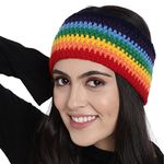 Magic Needles Headband Earwarmers for Winters | Handmade with Woolen Unisex Earwarmer Earmuffs Earcap Earcover Soft Headwrap Warm Winter Accessories (Multi Color 2933)