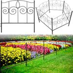 Gray Bunny Decorative Garden Fence Border – 10ft Long x 24in Height Dog Fences for the Yard, Small Garden Fence Animal Barrier for Dogs, Rust Resistant Coated Iron