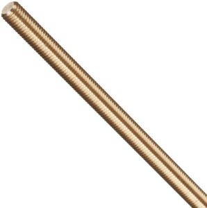 Brass Fully Threaded Rod, #8-32 Thread Size, 36" Length, Right Hand Threads