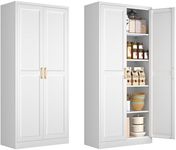 Polup White Kitchen Pantry Cabinet,