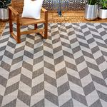 Home Dynamix Nicole Miller Patio Country Calla Indoor/Outdoor Area Rug 7'9"x10'2", Modern Geometric Black/Gray