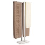 KES Towel Rack Stand 43" Height for Large Towel Drying, Free Standing Towel Rack with Marble Base, Bathroom Towel Bar 2 Tiers 18/8 Stainless Steel, Brushed Finish, BTH232-2