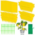 MIAHART 40 Pcs Sticky Fly Traps Yellow Plant Fly Catcher Paper Fruit Fly Traps Insect Sticky Board for Indoor Outdoor, 4 Designs