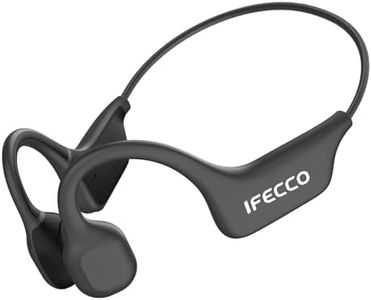 IFECCO Auriculares Conducción Osea Bluetooth 5.3 – Auriculares Oreja Abierta Inalambricos con Micrófono,IPX5 Impermeables Deportivos Auriculares para Ciclismo Correr Fitness