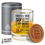 Kies CROWNLY Crystal® 50th Birthday Gifts for Men Personalised Whiskey Glass 50 Year Old Gifts for Men 50th Birthday Glass Crystal Whiskey Glass 50th Birthday Ideas 50th Birthday Decorations