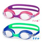 Kids Swimming Goggles, 2 Pack Swimming Goggles for Kids Age 3-14, Kids Goggles for Boys Girls, Childrens Teens Swim Goggle