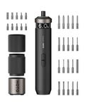 HOTO PixelDrive Electric Screwdriver, Smart Display, 6 Torque Settings, 0.5 to 6 N·m, 1/4'' Hex 30 Bits, LED Light, 2000 mAh Rechargeable Cordless Screwdriver Set for Gadget Tweaks, Home Repairs