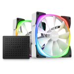 NZXT AER RGB 2-140mm - HF-2814C-DW - Advanced Lighting Customizations - Winglet Tips - Fluid Dynamic Bearing - LED RGB PWM Fan - Twin Fans (Lighting Controller INCLUDED) - White