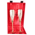 INDIAN ART VILLA Silver Plated Goblet Flute Wine Glass, Best for Parties, Diwali Gift, 100 ML Each, Set of 2