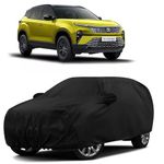 Sulfar 100% Water Resistant Car Body Cover Compatible with Mirror for Tata Harrier (Triple Stitched, Full Bottom Elastic, Black)