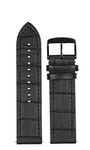 EXOR BABVILON T BALCK Colour Leather Watch Straps With CUT EDGE finish of 24 MM Quick Release Watch Band for Men Women