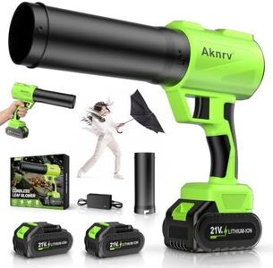 Aknrv Cordless Leaf Blower, 21V Jet Blower, 2 Batteries, 980,000 RPM