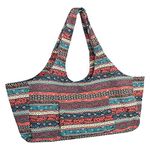 Anjing Large Capacity Bohemian Ethnic Style Print Canvas Yoga Bag Yoga Mat Bag with Pockets