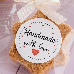 120 x Handmade With Love Sticker, Small Business Sticker, Handmade Business, Handmade Packaging Labels, 1.6" Bakery Round Stickers, Support Small Business