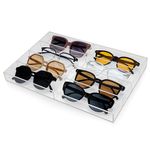 Ceuku Acrylic Sunglass Organizer Clear Eyeglass Display Case 8 Slot Sunglasses Tray, Jewelry Trays for Drawers, Acrylic Sunglass Holder for Multiple Glasses