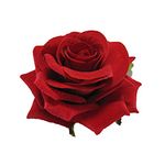 Tia Crafts Red Fabric Rose Flower Hair Clip For Women (Pack Of 2)