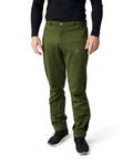 DANISH ENDURANCE Men's Softshell Trousers - Windproof, Water-Repellent and Fleece-Lined for Outdoor Activities, Green, L