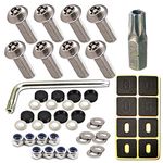 Stainless Steel License Plate Screws -No Rust Plate Screws for Fastening License Plate Cover, Front or Rear License Plate Frames with Screw Black Caps (Anti-Theft Mechanical Screws)