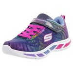 Skechers Girl's Litebeams-gleam N'dream Trainers, Blue Navy Multi Nvmt, 2 UK