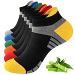 Stoeury Bamboo Trainer Socks for Men & Women, Breathable & Cushioned Anti-Blister Ankle Socks with Seamless Toe, Ideal for Outdoor Running, Gym & Summer Sports, 6 Pairs Multipack