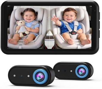 BM2 PRO Dual Baby Car Camera, 5.2" 1080P HD Display for Rear-Facing Car Seats, IR Night Vision, Anti-Shake Mount, Easy Install – Ideal for Parents with 2 Kids and Pets