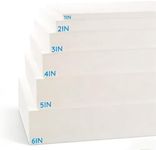 LOKEX High Density Upholstery Foam for DIY Cushion & Padding, CertiPUR-US Certified, 6" T x 72" L× 24" W, for Sofa, Bench Seat, Mattress Topper, Car Seat Replacement