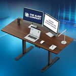 The Sleep Company - Electric Height Adjustable Desk | Ergonomic Work from Home Table with Memory Preset Controller & Stability Controller | 2 Years Warranty | 1600 x 700 Thick Top | Wooden & Black