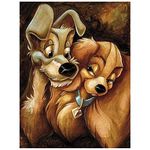 Better Selection Lady and The Tramp Diamond Art Kit for Adults, 5D Full Drill DIY Arts & Crafts Bling Artwork Decor Gift Set with Crystal Rhinestone Gems 11.81x15.75 inch