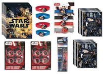 Star Wars Birthday Party Supplies Favor Bundle Pack includes Loot Bags, Bracelets, Mini Disc Shooters, Sticker Sheets - for 8 Goody Bags