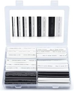 Wirefy Heat Shrink Tubing Kit - 3:1 Dual Wall Tube - Adhesive Lined - Marine Shrink Tubing - Black, White - 130 PCS