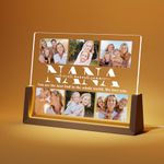 LUCKOR Mothers Day Gifts for Grandmother, Customized Gift for Grandma from Grandchildren, Personalized Walnut Picture Frame with LED, Birthday Christmas Mother's Day Gifts for Grandma, Nana, Stepmom