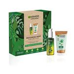 Garnier Restoring Hemp Collection, Gift Set with Organic Hemp Soothing Face Oil and Gel Face Cream, Skincare Gift for her, for Men & Women, Vegan & Organic Products