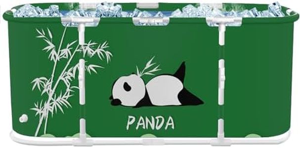 STARBRILLIANT Ice Bath Tub for Athletes, Oval Collapsible Hot Tub Portable Cold Plunge for Outdoor Garden Yard Gym, Adult Spa Freestanding Bathtub for Recovery (Panda)