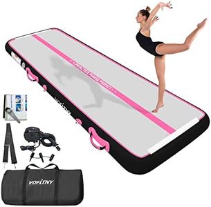 VOFiTNY All Purpose Gymnastics Mat 13’x3.3’x4’’ Sturdy Inflatable Tumble Track for Home/Gym Pink/Black