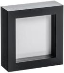 Nicola Spring Picture Box Frame - Black - 4x4" (10x10cm) - Pack of 1 - Standing & Hanging Frames for 3D Letter Displays, Photos, Memorabilia and Special Occasion Memories