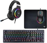 Laser 4 in 1 PC Gaming Set RGB LED Mechanical Keyboard Mouse Headset & Mouse Pad Gamer Bundle