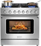 AAOBOSI 36 Inch Gas Range, 6.2 Cu. 