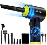 Anykuu Keyboard Air Duster 90000 RPM 3-Speed Adjustment Electric Dust Blower for PC with LED Light Rechargeable 7500 mAh Battery for Computer, Keyboard, Electronics, Home, Office, Car Cleaning