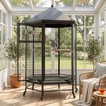 BELNEST 69-Inch Large Parrot Bird Cage, Heavy Duty Metal Aviary with Wheels