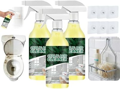 linseyCove Oxalic Acid Cleaner with 6 No-Drill Screw Stickers, 3 Pack Bathroom Surface Cleaner for Tiles Grout and Sinks, Multi-Purpose Home Care Set (Set 3)