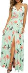 Newshows Women's Clothing Spring 2025 Maternity Clothes Photoshoot Sleeveless Hawaiian Split Long Maxi Summer Wedding Guest Dress (Green Floral Orange, XX-Large)