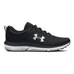 UNDER ARMOUR Women's Charged Assert 10 Running Shoe, (001) Black/Black/White, 8