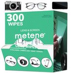 Metene Lens Cleaning Wipes, 300 Pre-Moistened and Individually Wrapped Eyeglass Wipes, Glasses Cleaner -Great for Eyeglasses, Camera Lens, Tablets, Phone, Computer Screen and Other Delicate Surfaces