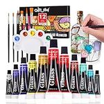 Colorful Acrylic Glass Paint Set wi
