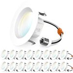Sunco Lighting 16 Pack 4 Inch LED Can Lights Retrofit Recessed Lighting, Selectable 2700K/3000K/3500K/4000K/5000K Dimmable, Baffle Trim, 11W=40W, 660 LM, Replacement Conversion Kit, UL Energy Star