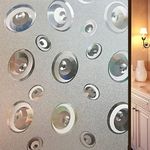 ONEHOME Vinyl Frosted Window Self Adhesive Privacy Glass Film for Window Glass Office| Decorative Window Sticker Wallpaper Vinyl Sheet for Glass Door, Bathroom, Home, Window (Frost 3D Circles, 12x25)