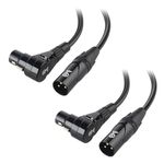 Cable Matters 2-Pack Right Angle XLR Cable, Short XLR Microphone Cable 1 Foot/0.3m Oxygen-Free Copper (OFC) XLR Right Angle Cable, Mic Cord, XLR Speaker Cables, Black