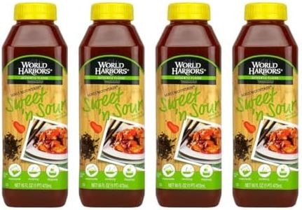 World Harbors Maui Sweet and Sour Sauce - Hawaii Style Perfect for Dipping, Dumplings, Chicken Nuggets, Various Meats Including Beef, Pork, Seafood & Vegetable Made in USA 16-Fl Oz Bottles (Pack of 4)