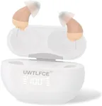 Hearing Aids For Seniors Mild To Severe Hearing Loss, OTC Hearing Amplifiers For Seniors with Noise Cancelling Rechargeable Digital Hearing Aids With Charging Case, Auto-On/Off Nearly Invisible